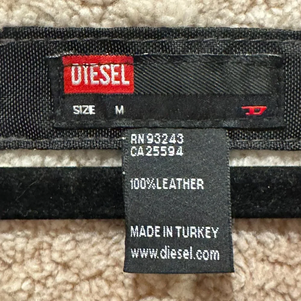 Diesel Shearling Leather Gray Double Breasted Jacket Coat Size M Medium - Picture 2 of 2
